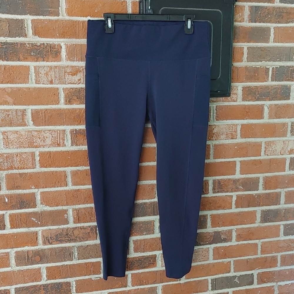 Level Up Active Navy Blue High-Waisted Tulip Hem Leggings Size XL